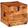 vidaXL Storage Box Brown Rough mango wood 18.1 x 18.1 x 18.1 in