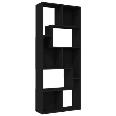 vidaXL Book Cabinet Black 26.4"x9.4"x63.4" Chipboard