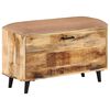vidaXL Shoe Bench Natural Mango Wood Solid Mango Wood Medium Shoe Bench