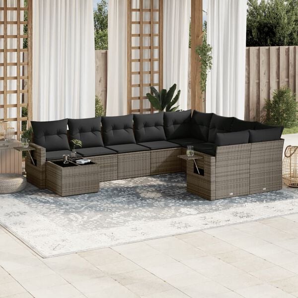 vidaXL Garden Sofa Set Grey