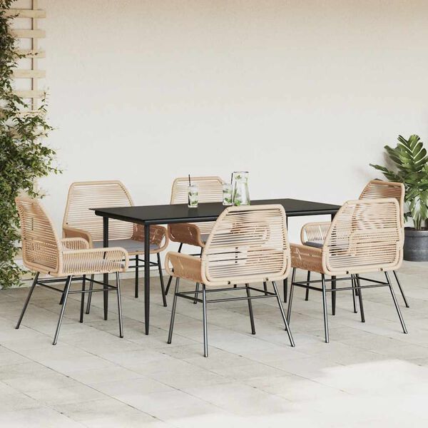 vidaXL Garden Dining Set Brown, Light Grey, Black