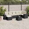 vidaXL Garden Sofa Set Black, Cream White