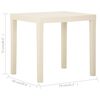 vidaXL Garden Table White Plastic Standard Lightweight Rectangular
