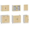 vidaXL Kitchen Cabinet Set Sonoma Oak Engineered Wood and Glass Large