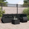 vidaXL Garden Sofa Set Black PE rattan, powder-coated steel, tempered glass
