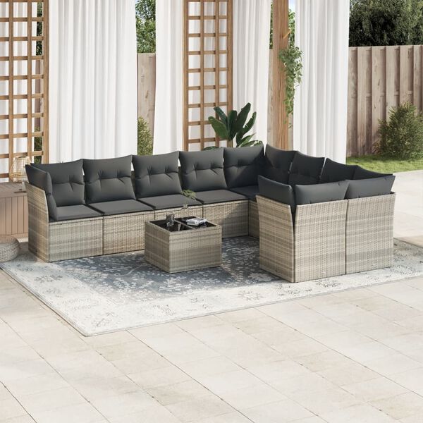 vidaXL Garden Sofa Set Light Grey