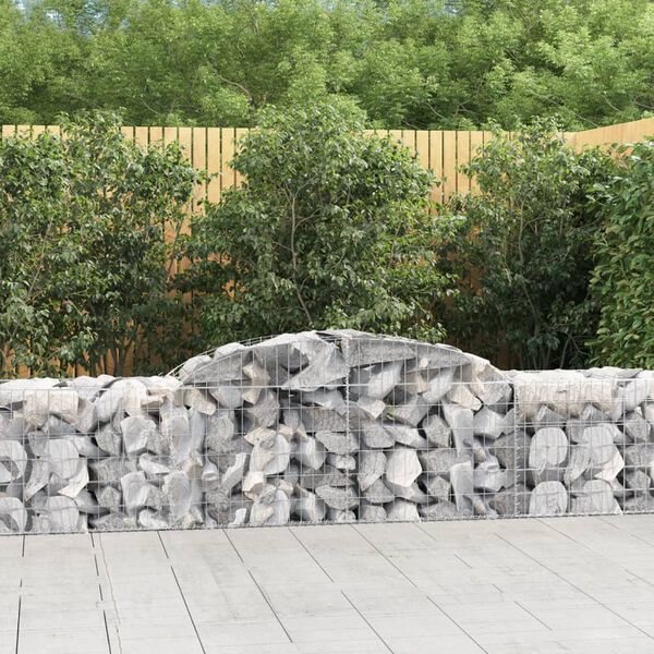 vidaXL Gabion Basket Set of 5 Silver Galvanized Iron Extra Large