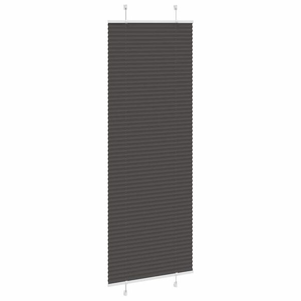 vidaXL Pleated Blind Black Polyester 28 x 79 in Adjustable Height