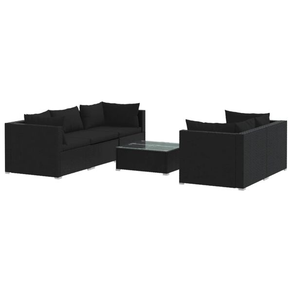 vidaXL Garden Lounge Set Black