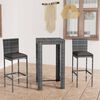 vidaXL Garden Bar Set Grey PE rattan, powder-coated steel, polyester