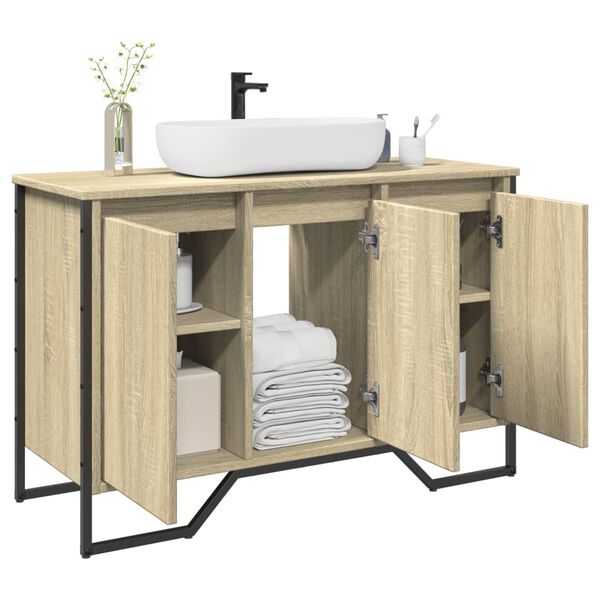 vidaXL Bathroom Sink Cabinet Sonoma Oak Engineered Wood Medium