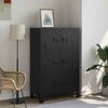 vidaXL Storage Chest Black Steel, Plastic Medium Storage Chest