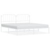 vidaXL Bed Frame White Steel Full Bed Frame Rectangular Traditional