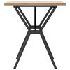 vidaXL Dining Table Pine Solid Pine Wood, Powder-Coated Steel Medium