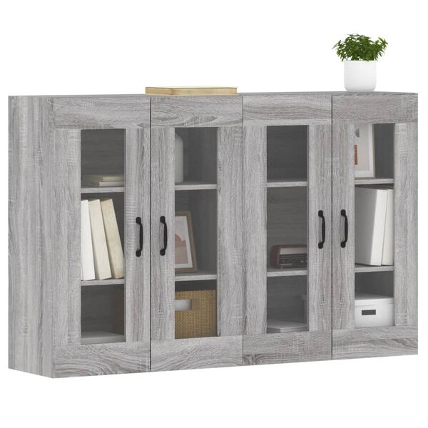 vidaXL Wall Mounted Cabinet Set of 2 Grey sonoma