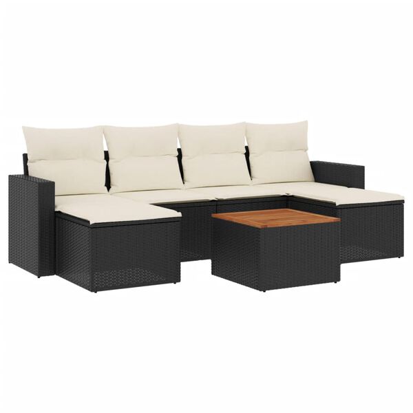vidaXL Garden Sofa Set Black