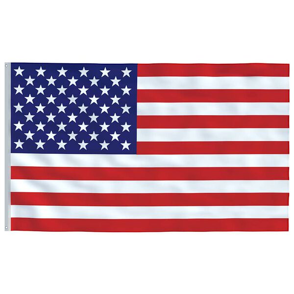 vidaXL US Flag and Pole 19.9 ' Aluminium