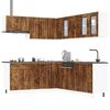 vidaXL Kitchen Cabinet Set Smoked Oak Engineered Wood and Glass Large