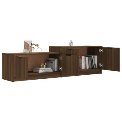 vidaXL TV Cabinet Brown Oak 62.4"x14.2"x17.7" Engineered Wood