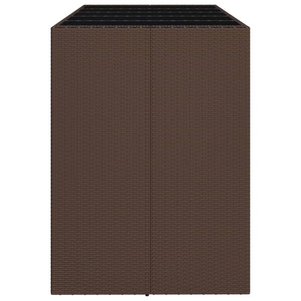 vidaXL Bar Table With Glass Top Brown, Black