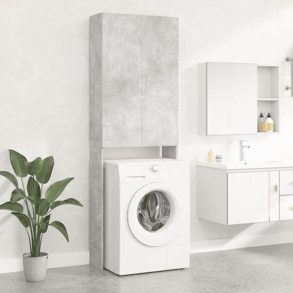 vidaXL Washing Machine Cabinet Concrete Grey 25.2x10.0x74.8"