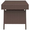 vidaXL Side Table Brown PE rattan, Powder-coated steel Compact Foldable