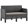 vidaXL Garden Sofa Anthracite PP (Polypropylene) with a rattan look Medium