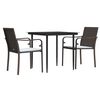 vidaXL Garden Dining Set Brown, Black, Cream White