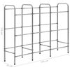 vidaXL Storage Shelf for 9 Crates Silver 57.1x13.0x45.7" Steel