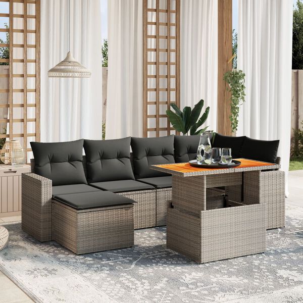 vidaXL Garden Sofa Set Grey