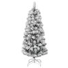 vidaXL Artificial Hinged Christmas Tree Green and white PVC, iron