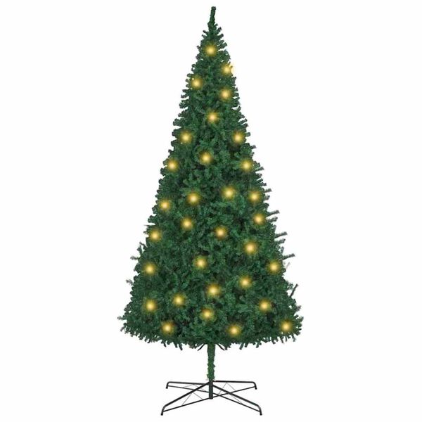 vidaXL Christmas Tree with Decorative String Lights Green 157.5" PVC