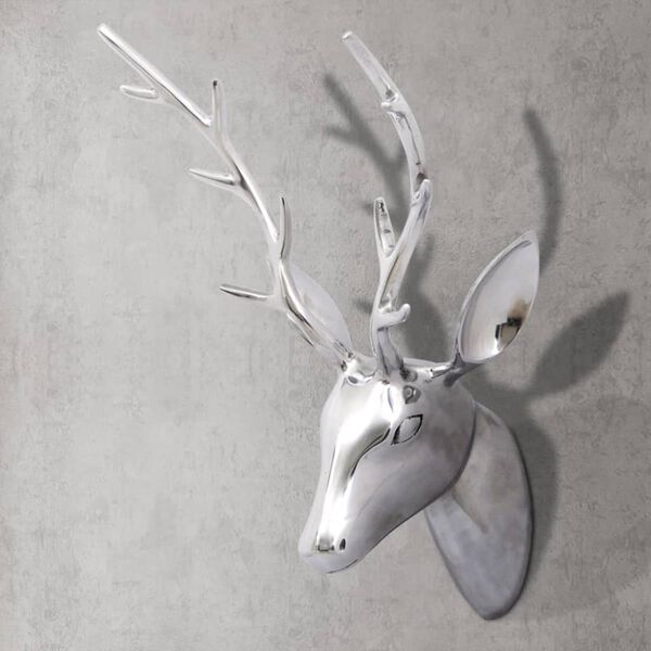 vidaXL Deer Head Decoration Silver Aluminum Large Deer Head Decoration