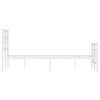 vidaXL Bed Frame White Powder-Coated Steel Small Double Bed Frame
