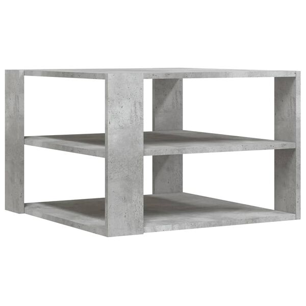 vidaXL Coffee Table Concrete Gray Engineered Wood Small Square Modern