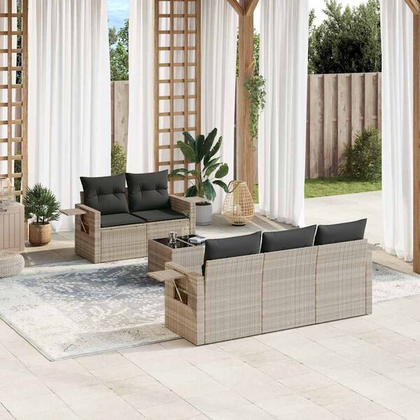 vidaXL Garden Sofa Set Light Grey