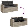 vidaXL Garden Sofa Set Light Grey PE Rattan Large Modular