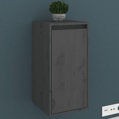 vidaXL Wall Cabinets 2 pcs Gray 11.8"x11.8"x23.6" Solid Wood Pine