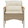 vidaXL 3 Piece Patio Sofa Set with Cushions Beige Poly Rattan