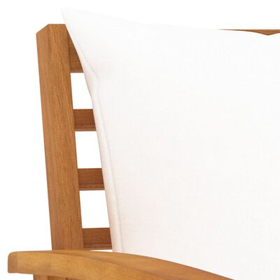 vidaXL Patio Chairs 2 pcs with Cream Cushion Solid Acacia Wood