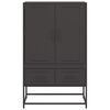vidaXL Highboard Black Cold-rolled steel Slim Highboard Rectangular