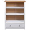 vidaXL Bookcase White and natural wood Solid pine wood Medium Bookcase
