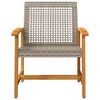 vidaXL Garden Chair Grey and brown PE rattan, solid acacia wood, metal