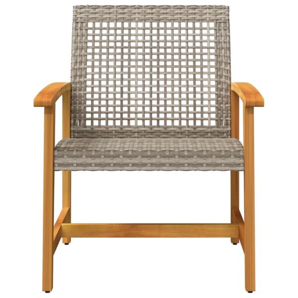 vidaXL Garden Chair Grey and brown PE rattan, solid acacia wood, metal