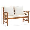 vidaXL Garden Lounge Set Cream white, Natural wood Solid acacia wood