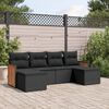 vidaXL Garden Sofa Set Black PE Rattan, Powder-coated steel, 100% polyester