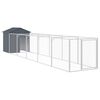 vidaXL Dog House Anthracite Galvanized Steel Large Durable Dog House