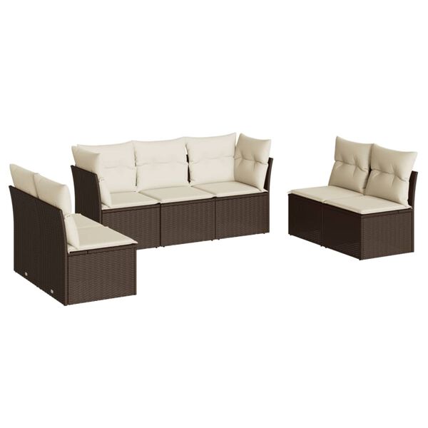 vidaXL Garden Sofa Set Brown, Cream White