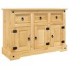 vidaXL Sideboard Brown Solid pine wood, Engineered wood Medium Sideboard