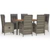 vidaXL Garden Dining Set Grey